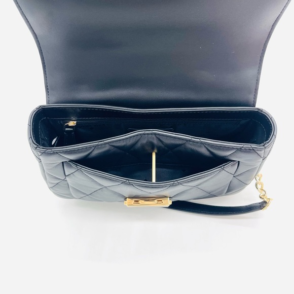 Kate Spade Carey Small Quilted Flap Shoulder Crossbody Bag Black - Picture 8 of 11